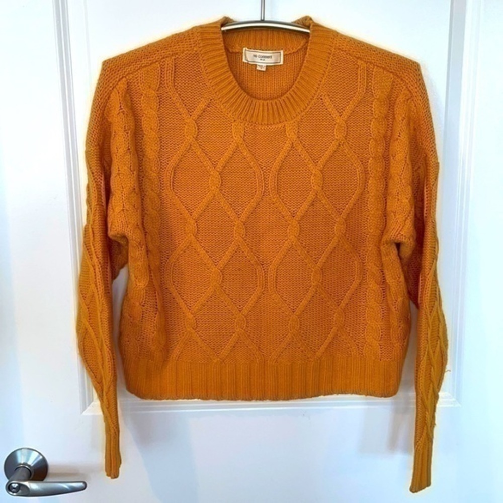 NO COMMENT (NY-LA) | Women’s Yellowish Orange Chunky Knit Sweater Size Small